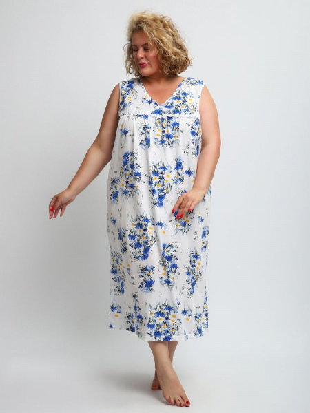Сорочка ночная женская,мод. 431, трикотаж 60-70 (Васильки)